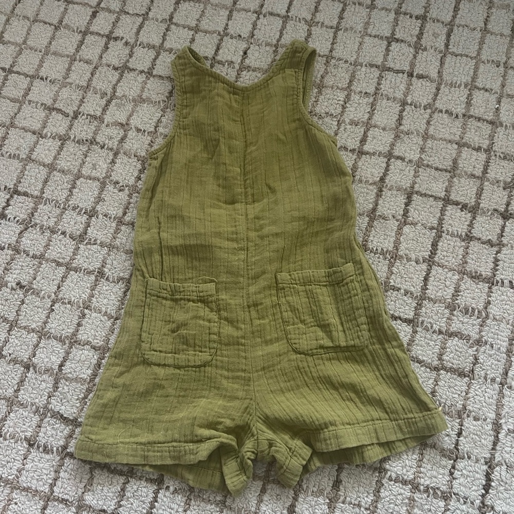 Zara Kids Olive One-Piece Cotton Romper